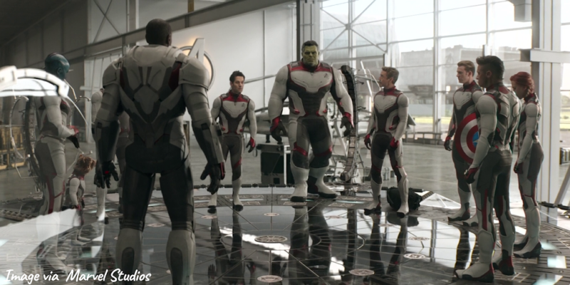 Avengers Endgame :- Hulk , Black Widow , Hawkeye , Captain America , Ironman , Thor , Antman, Rocket (Credit Marvel studios)