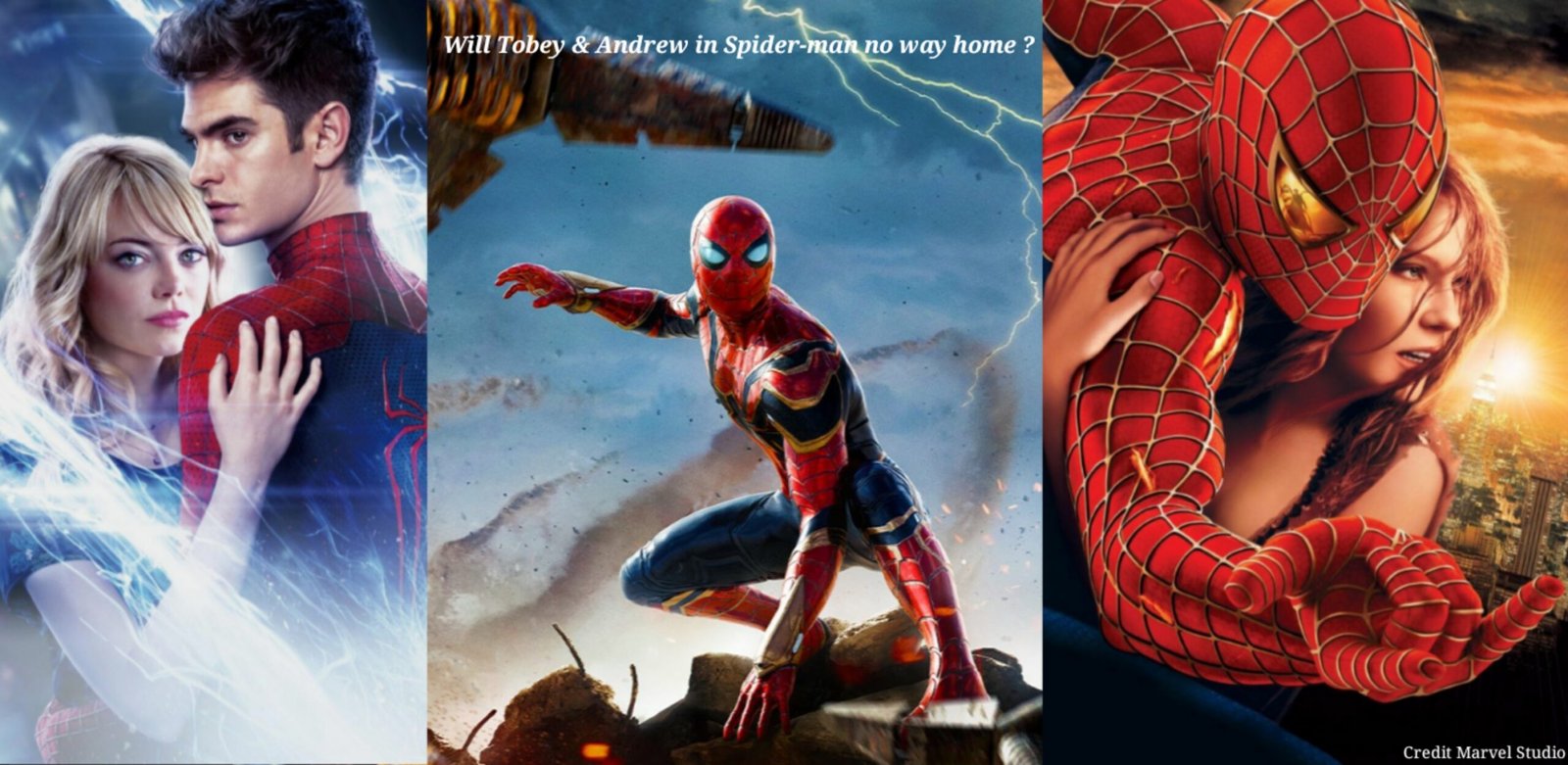Spider man No way Home Tom Holland , Tobey Maguire & Andrew Garfield as Peter Parker / Spider-Man (Credit Sony Picture & Marvel Studios)
