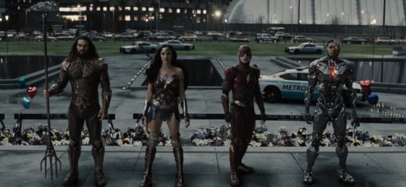 Zack Snyder's Justice league :- Ezra Miller as The Flash , Wonder Women, Aquaman , Cyborg ( Credit - Warner Bros & DC Comics)
