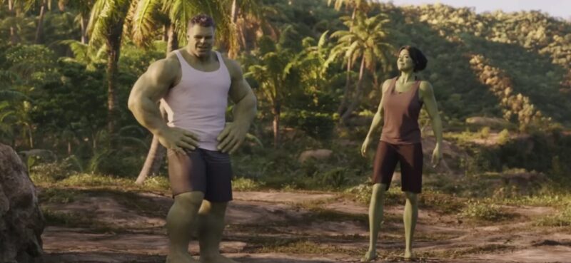 She Hulk Tv Series :- Tatiana Maslany as Jennifer Walters / She Hulk , Mark Ruffalo as Bruce Banner / Hulk ( Credit - Marvel Studios)