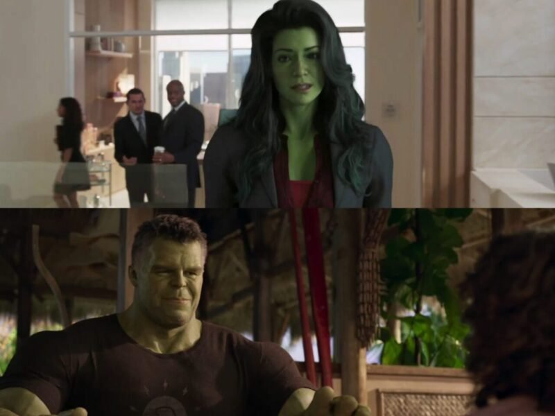 She Hulk Tv Series :- Tatiana Maslany as Jennifer Walters / She Hulk , Mark Ruffalo as Bruce Banner / Hulk ( Credit - Marvel Studios)