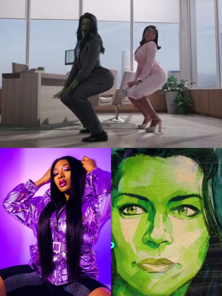 She-Hulk: Attorney at Law :- She-Hulk's Dance scene with Meghan Thee Stallion in She-Hulk: Attorney at Law (Credit - Marvel Studios)